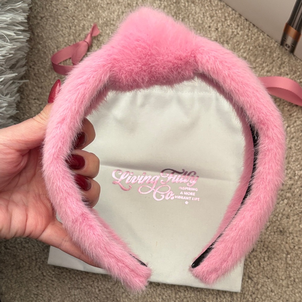 Living Fully Pink Fuzzy Headband